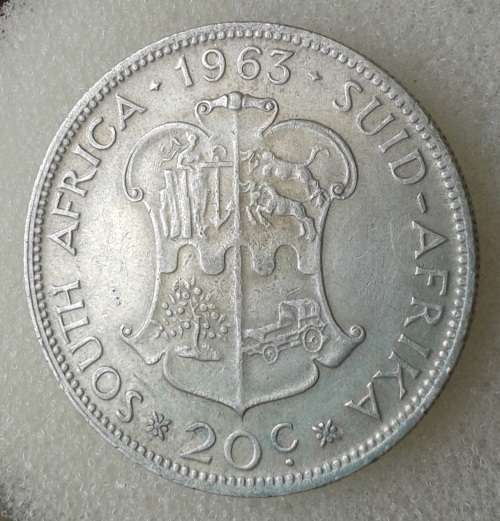 Nice 1963 van Riebeeck silver 20c