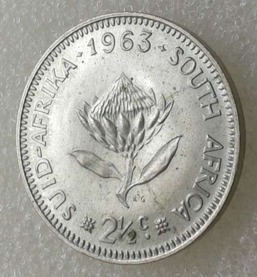 Scarcer 1963 Republic silver 2 1/2c in unc