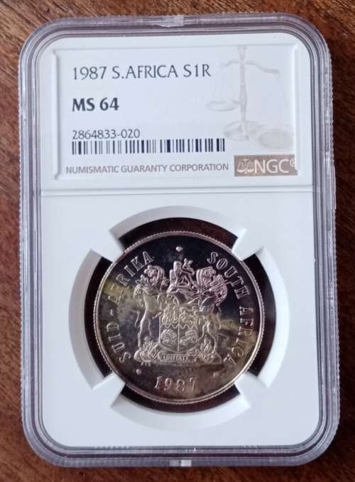 1987 Republic silver R1 NGC MS64 (Scarce in MS)