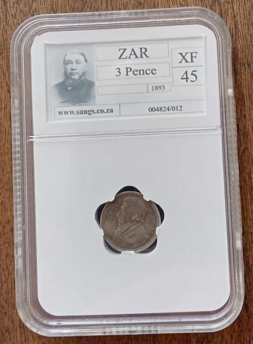 Nice 1893 ZAR Kruger silver tickey SANGS XF45