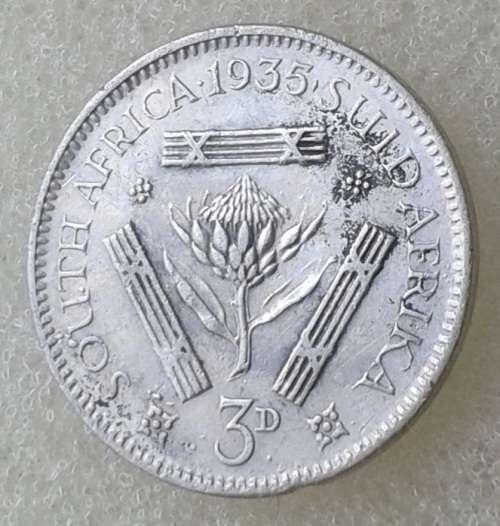 1935 Union silver tickey in VF+
