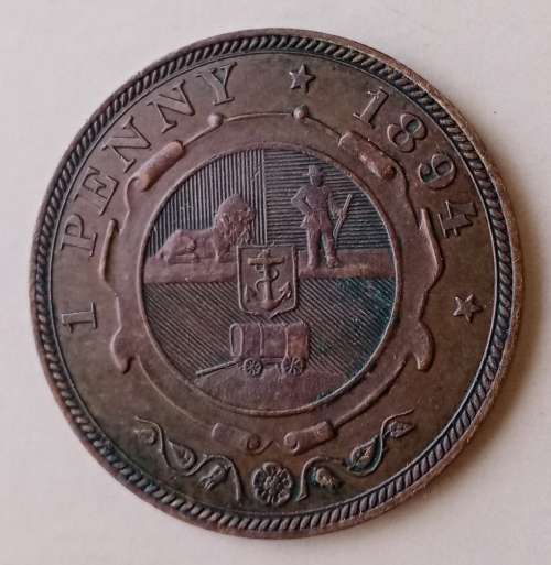 Scarce 1894 ZAR Kruger penny in XF+ (nice coin)