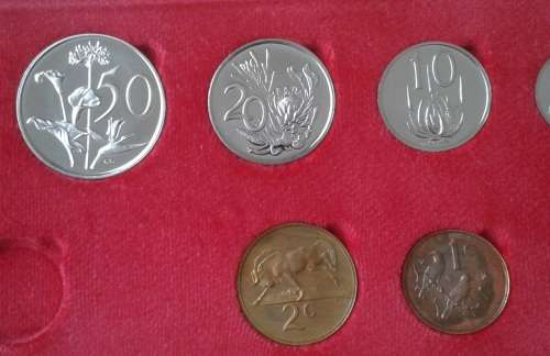 Partial 1976 proof set (50c-1/2c) in case