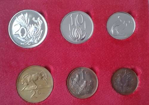 Partial 1976 proof set (50c-1/2c) in case