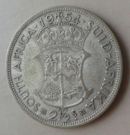 1954 Union silver 2 1/2 Shillings as per images