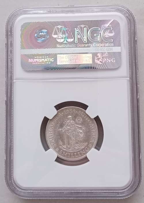1938 Union silver shilling NGC AU53