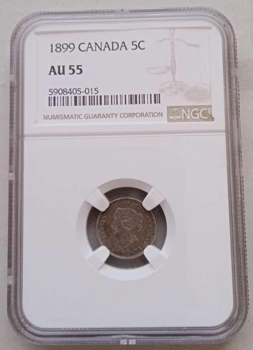 1899 Canada silver 5c NGC AU55 (High grade)