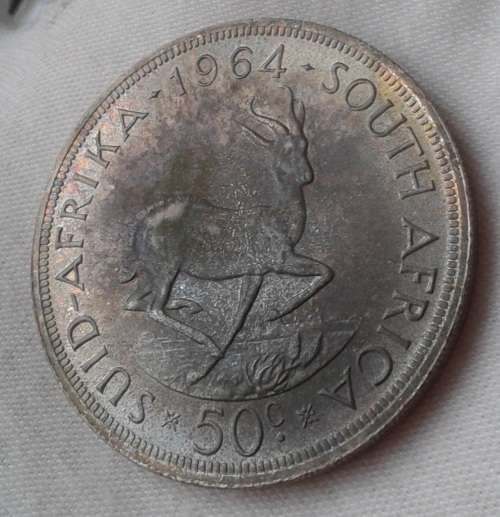 Toned 1964 Republic proof silver 50c