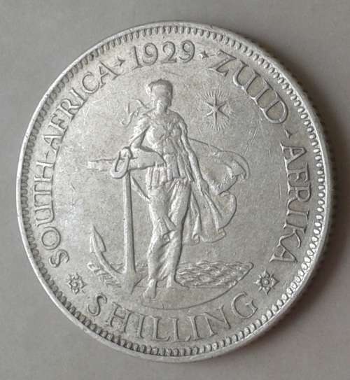 Nice 1929 union silver shilling in XF