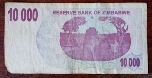 Well used 2007 Zimbabwe $10000 bearer cheque