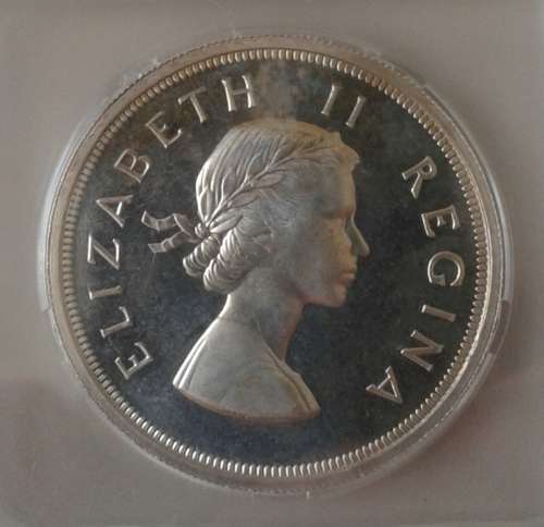 Scarce 1954 Union silver 5 Shillings SANGS PF65 (Proof)