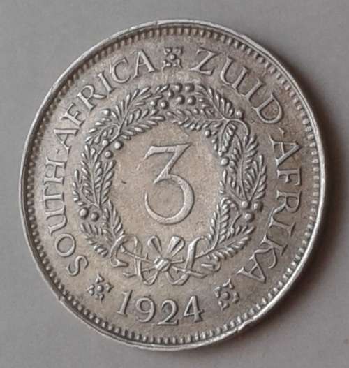 High grade 1924 union silver tickey in XF+