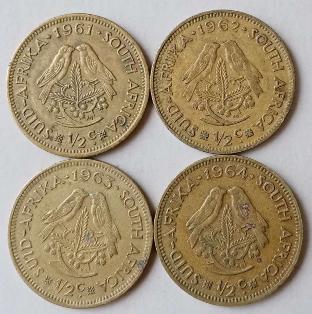 Complete Republic 1961-1964 van Riebeeck 1/2c set
