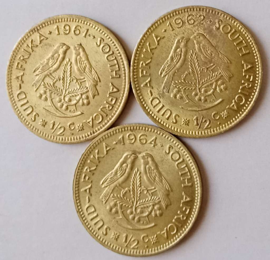 1961/1962/1964 Republic 1/2c set in high grade.