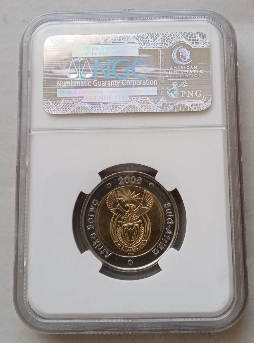 Scarcer 2008 Mandela 90th bday R5 NGC MS66 (Laser Frosted)