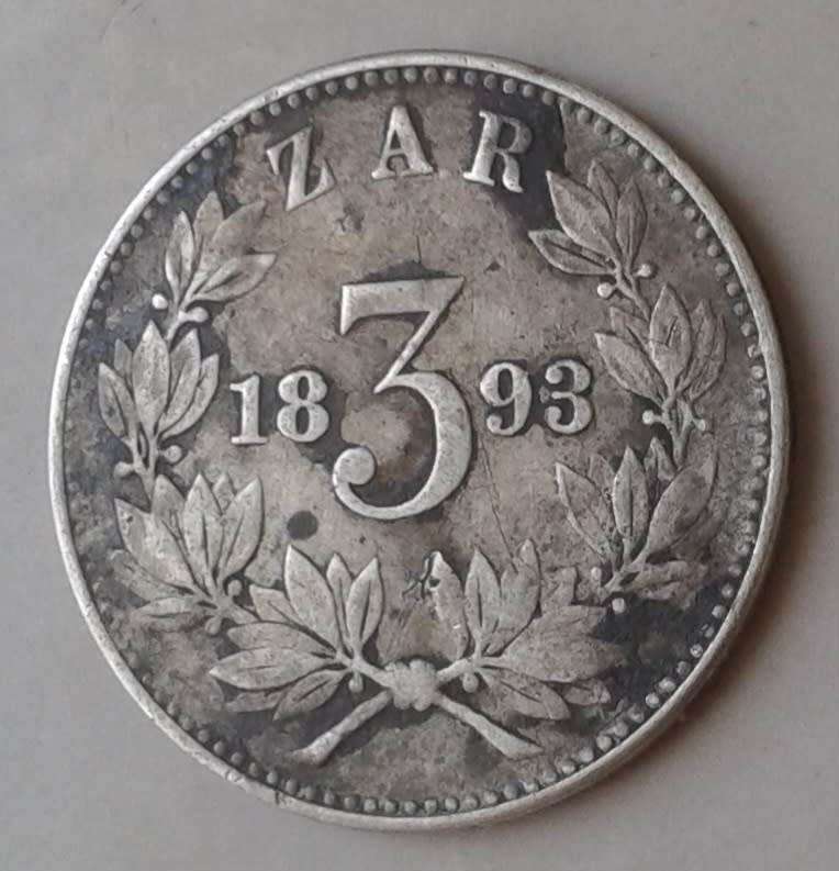 1893 ZAR Kruger silver tickey