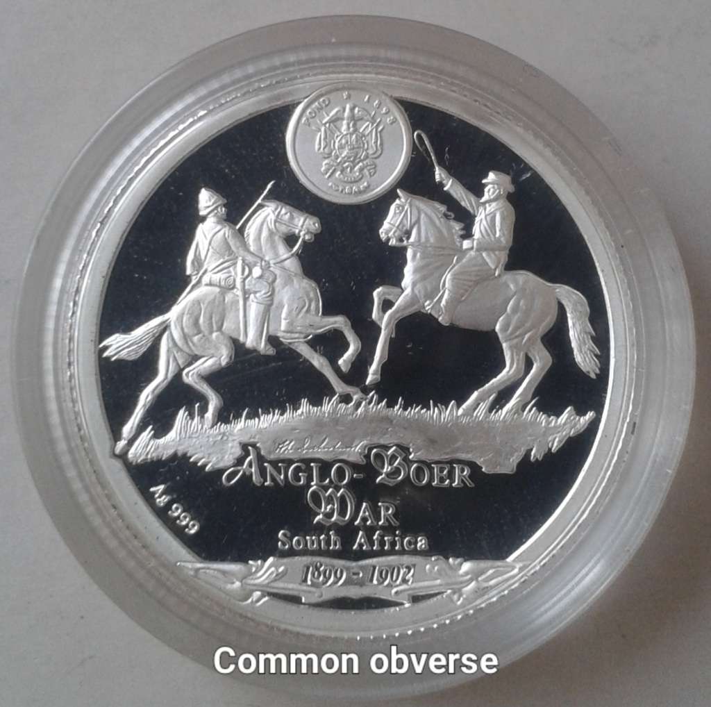 Scarce set of x5 Anglo-Boer War pure silver proof medallions (Mintage: 300)