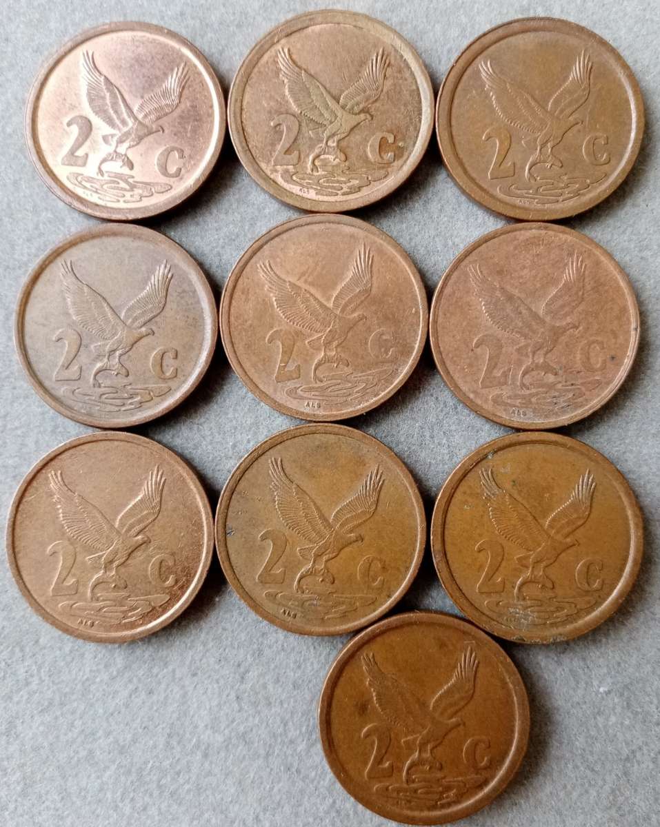 Lot of x10 republic 2c coins