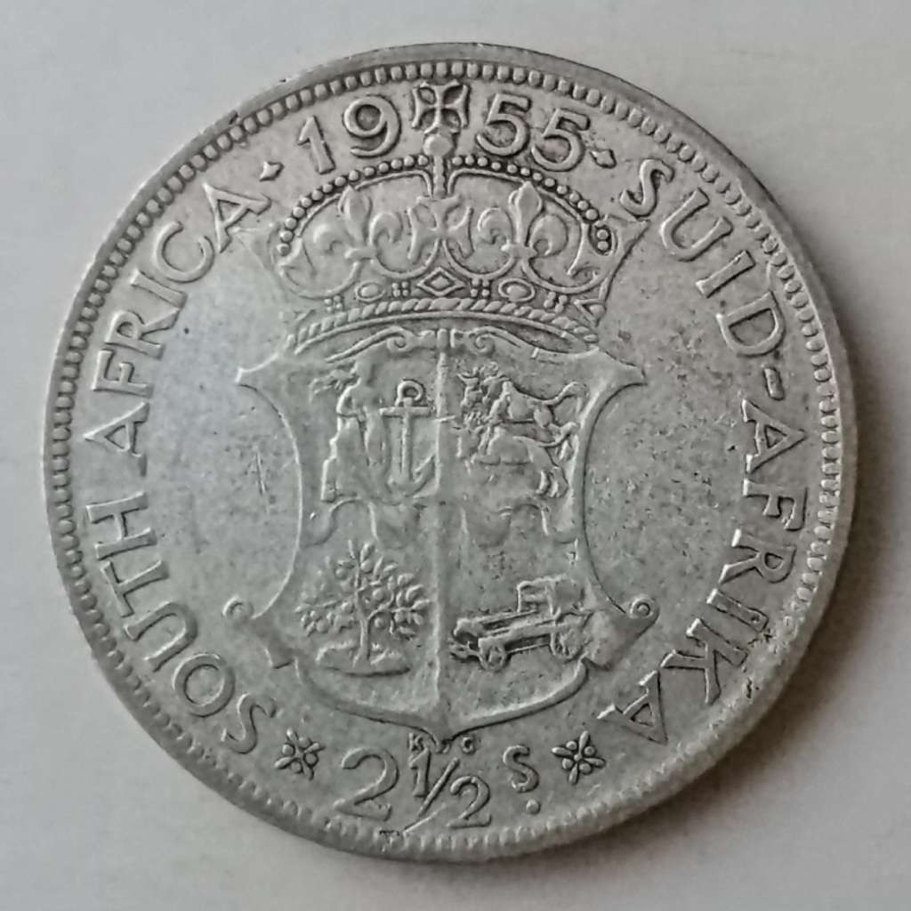 1955 Union silver 2 1/2 Shillings