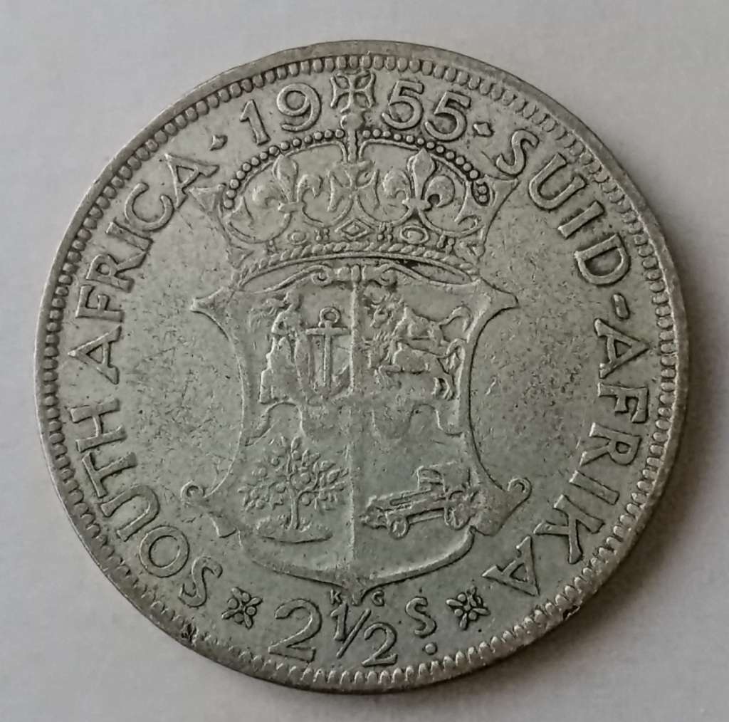 1955 union silver 2 1/2 Shillings