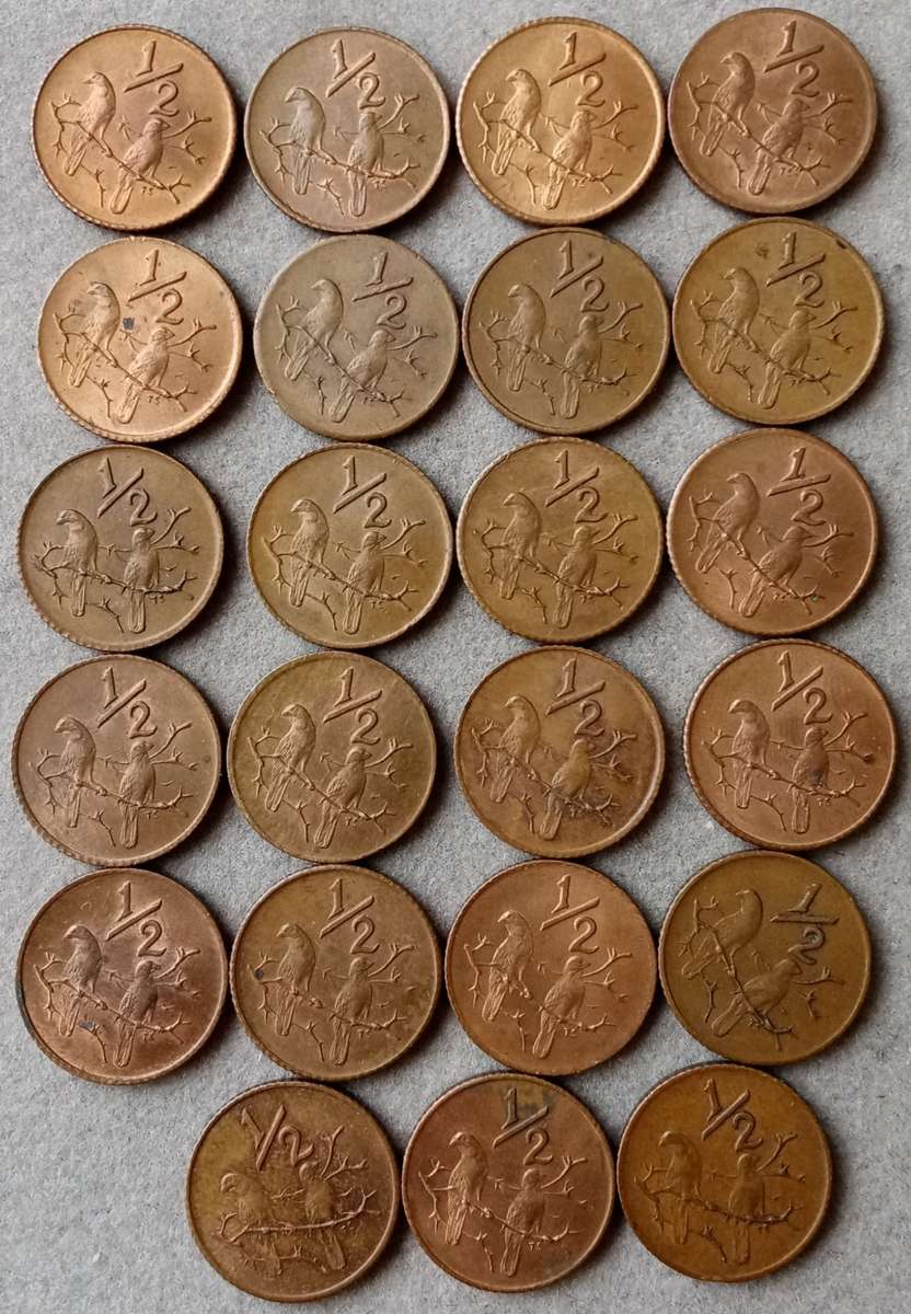 Lot of x23 republic 1/2c coins (1970)