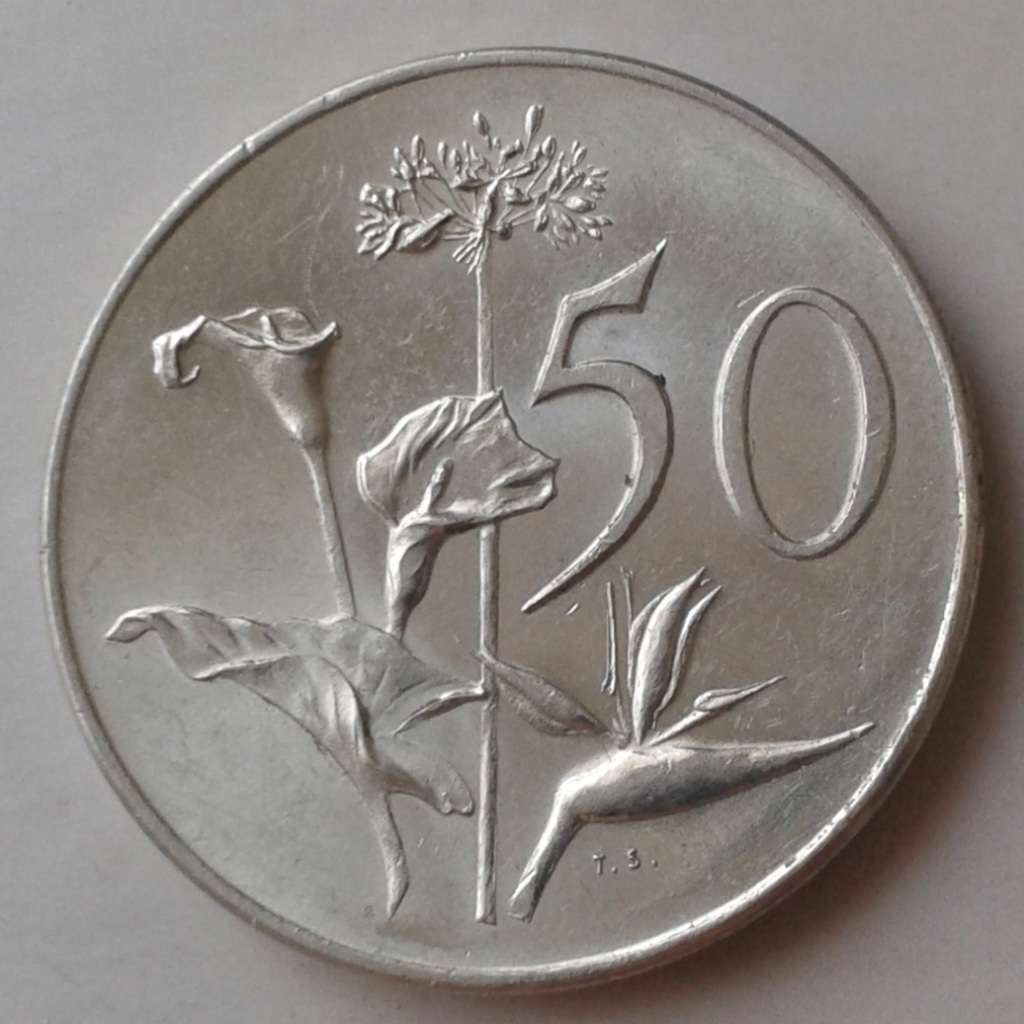 1965 Afrikaans 50c with proof details