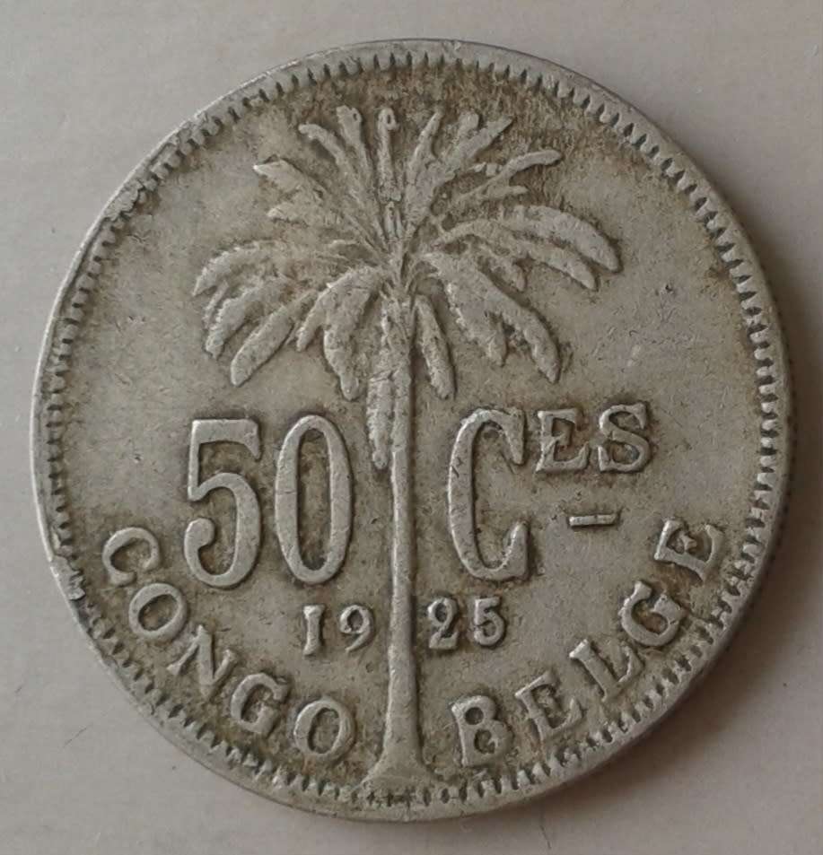 1925 Belgian Congo 50 Centimes