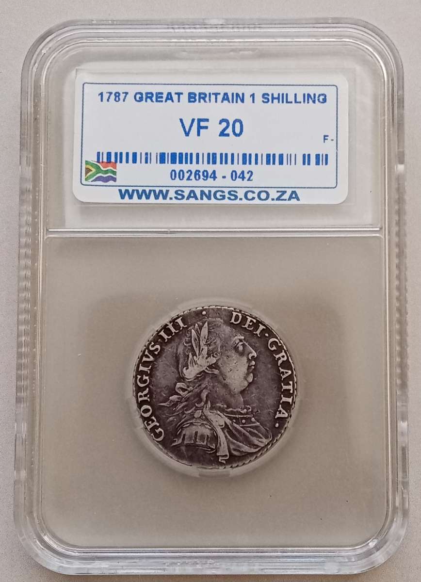 1787 Great Britain silver shilling SANGS VF20