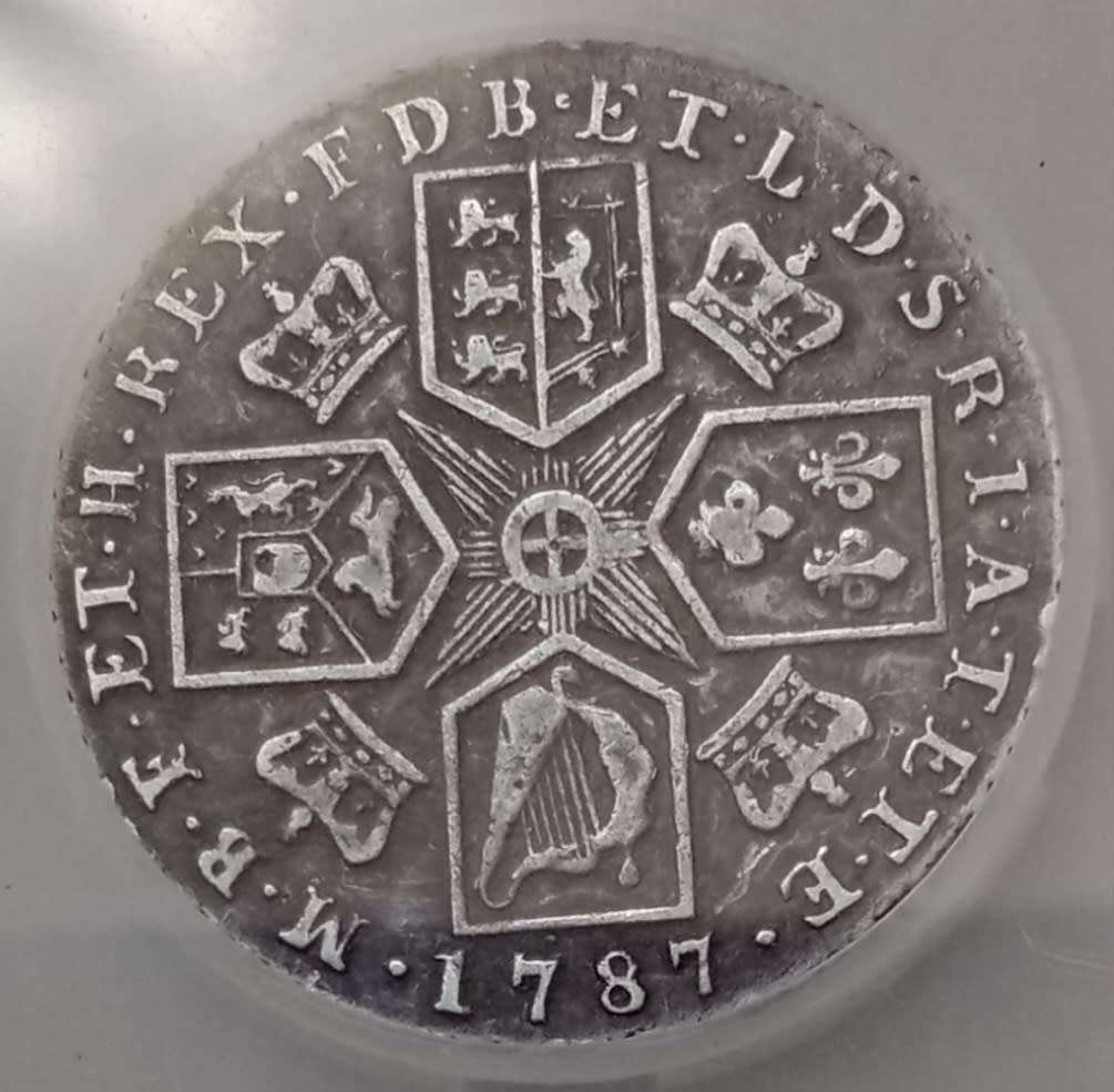 1787 Great Britain silver shilling SANGS VF20