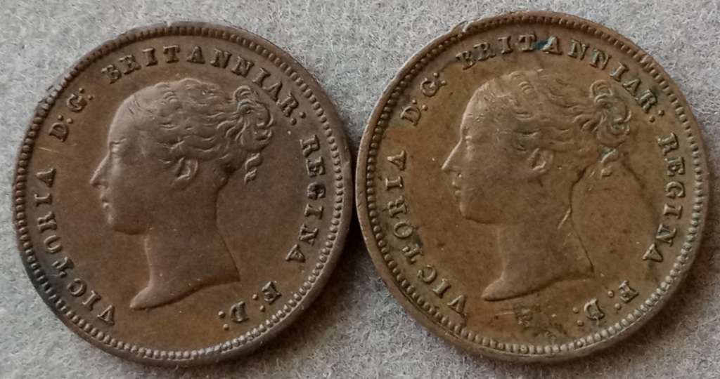 1844 and 1847 British half farthing set