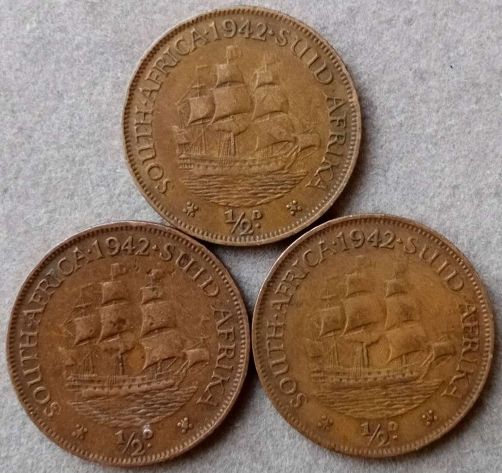 1942 Union 1/2 penny