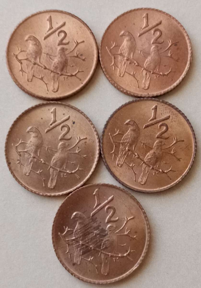 1970 Republic uncirculated 1/2c with slight toning