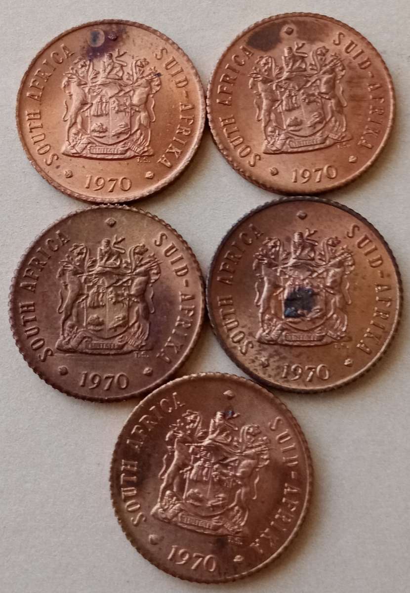 1970 Republic uncirculated 1/2c with slight toning