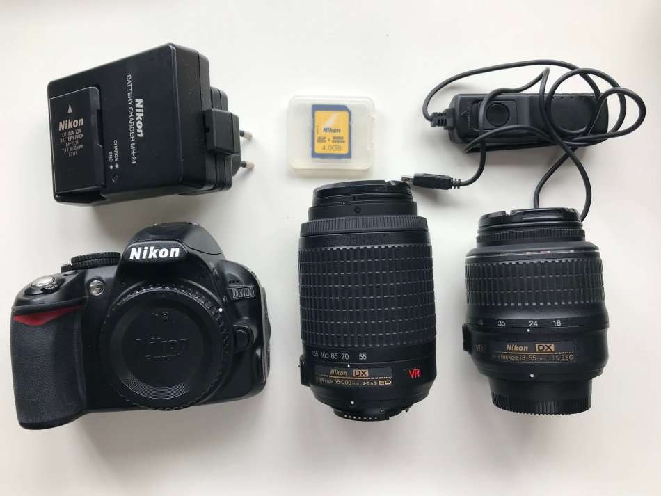 Nikon D3100 DSLR Camera Kit with 18-55mm and 55-200mm Lenses