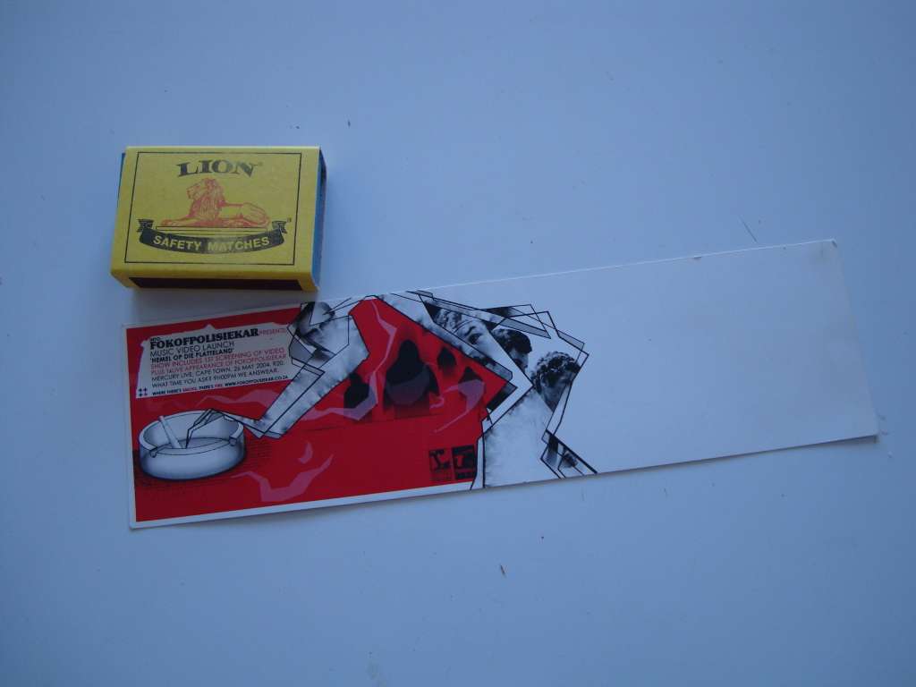 Fokofpolisiekar 2004 Hemel op die platteland music video launch memoribilia/flyer