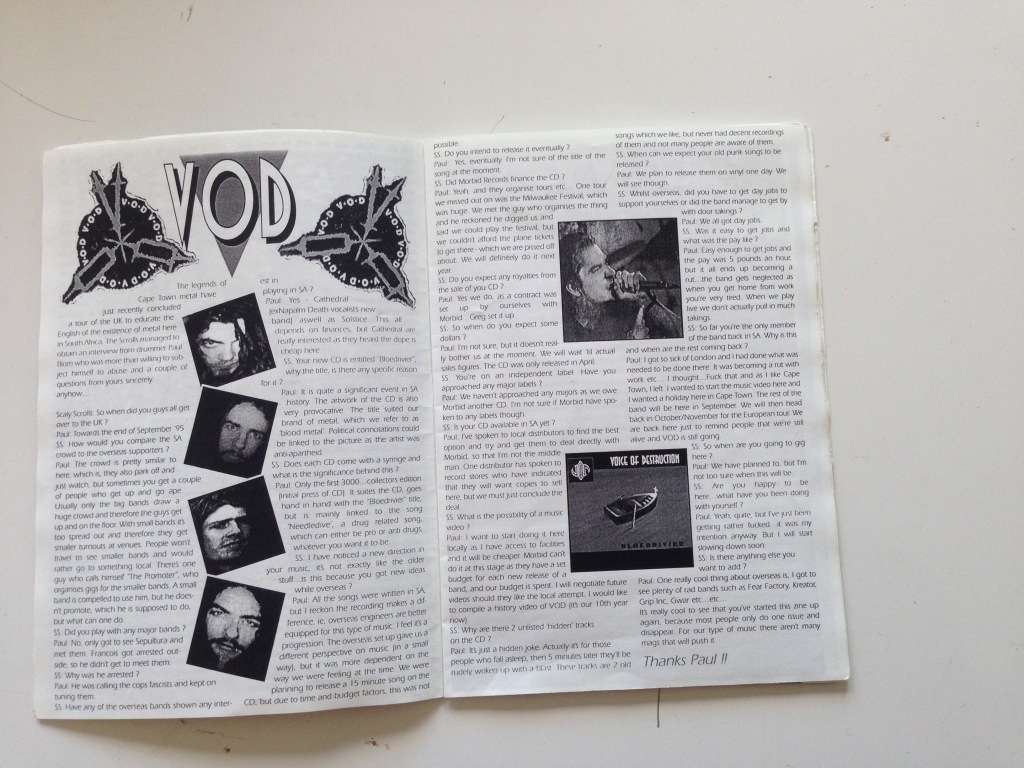 Scaly Scrolls no.2 diy RSA punk & metal fanzine 1996