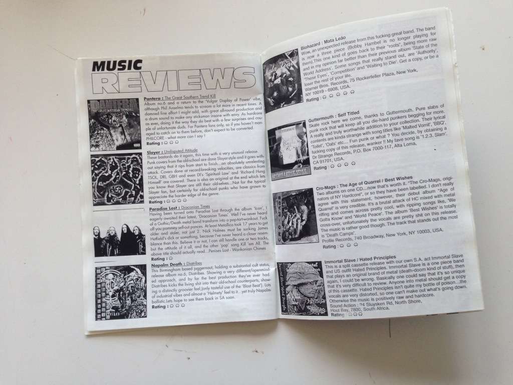 Scaly Scrolls no.2 diy RSA punk & metal fanzine 1996