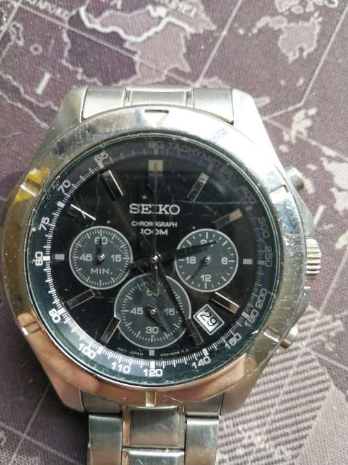 Silver Seiko Chronograph 100m