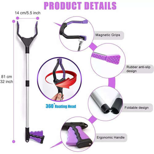 Reacher, Grabber, Long Handy Trash Hand Claw Assistant Living Pick Up Clamp
