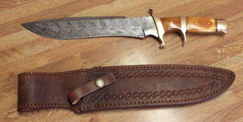 NEW EXTRA LARGE DAMASCUS BOWIE KNIFE