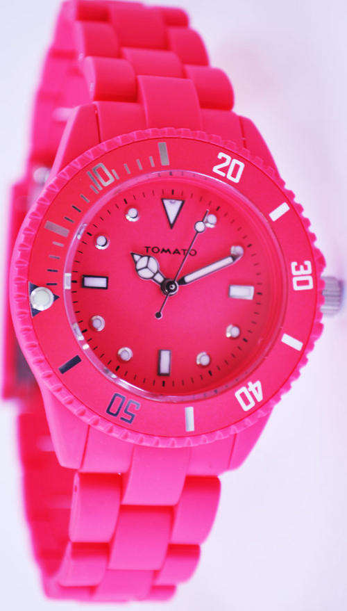*Brand New* Tomato Ladies Neon Pink Sports Watch with luminous markers T564112 *STUNNING WATCH*