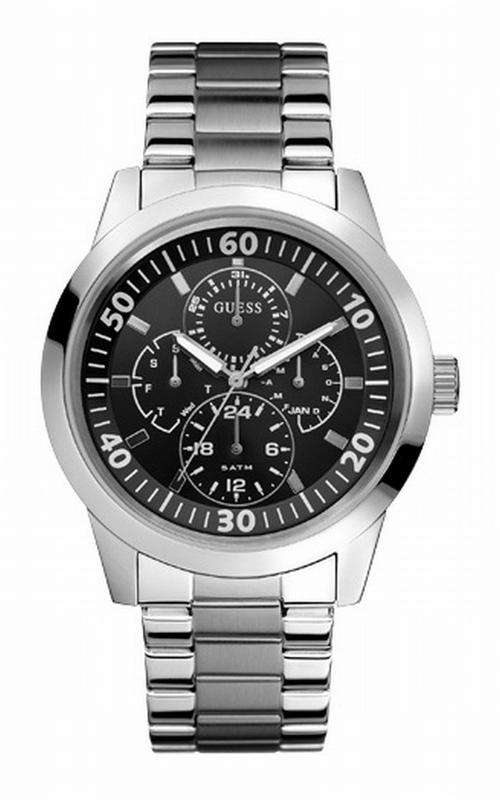 *Brand New* Guess Gents Black Four Subdial Chronograph Stainless Steel Watch W11562G3