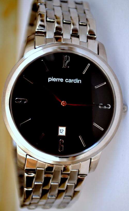 *Brand New* Pierre Cardin Silver Stainless Steel Men's Watch P156403 with Black Dial and Date Window