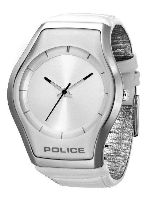 *BRAND NEW *  Police Men's PL-12778MS/04 White Leather &White Dial, Silver Stainless Steel Watch