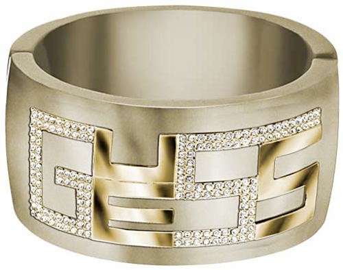 *Brand New* Guess Resin Gold Cuff Bracelet with Jumbled Logo *Stunning*