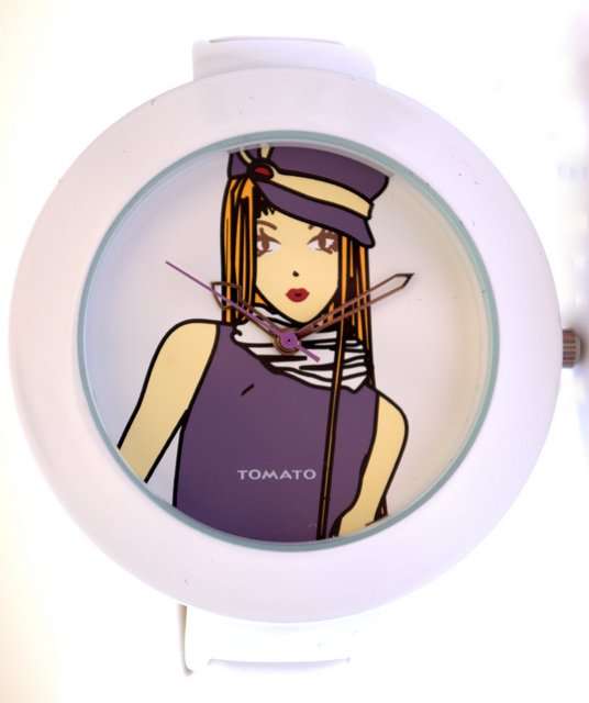 *Brand New* Tomato Ladies White Watch with Rubber Strap and Purple Girl Dial T539121