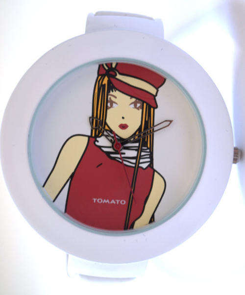*Brand New* Tomato Ladies White Watch with Rubber Strap and Red Girl Dial T539120