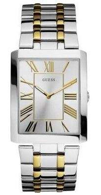 BRAND NEW  Guess Gents Two Tone Stainless Steel Watch Rectangular dial **Classic Timepiece**