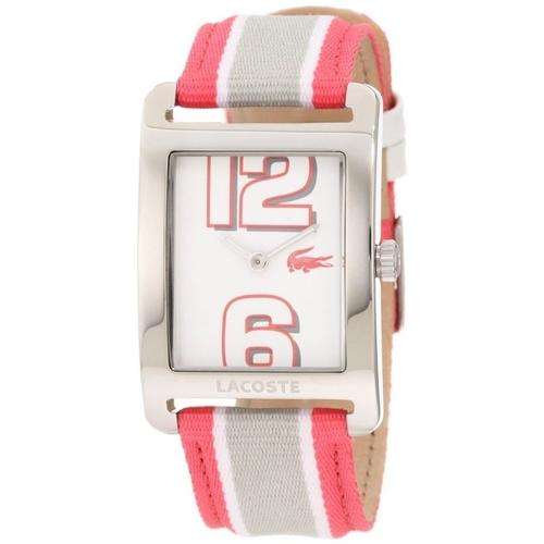 *BRAND NEW*Lacoste  Ladies Pink and Khaki Material Watch 200695*Fun and Unique*