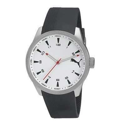 BRAND NEW  PUMA Flag Metal Gents  Black Polyurethane Watch with Logo and red accents *Stunning*